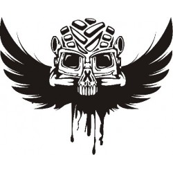 Autoaufkleber: Gothik Skull Wings Aufkleber Flügel 9 Aufkleber